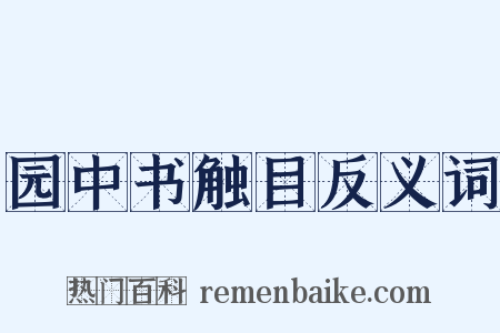 园中书触目反义词是什么意思的图片